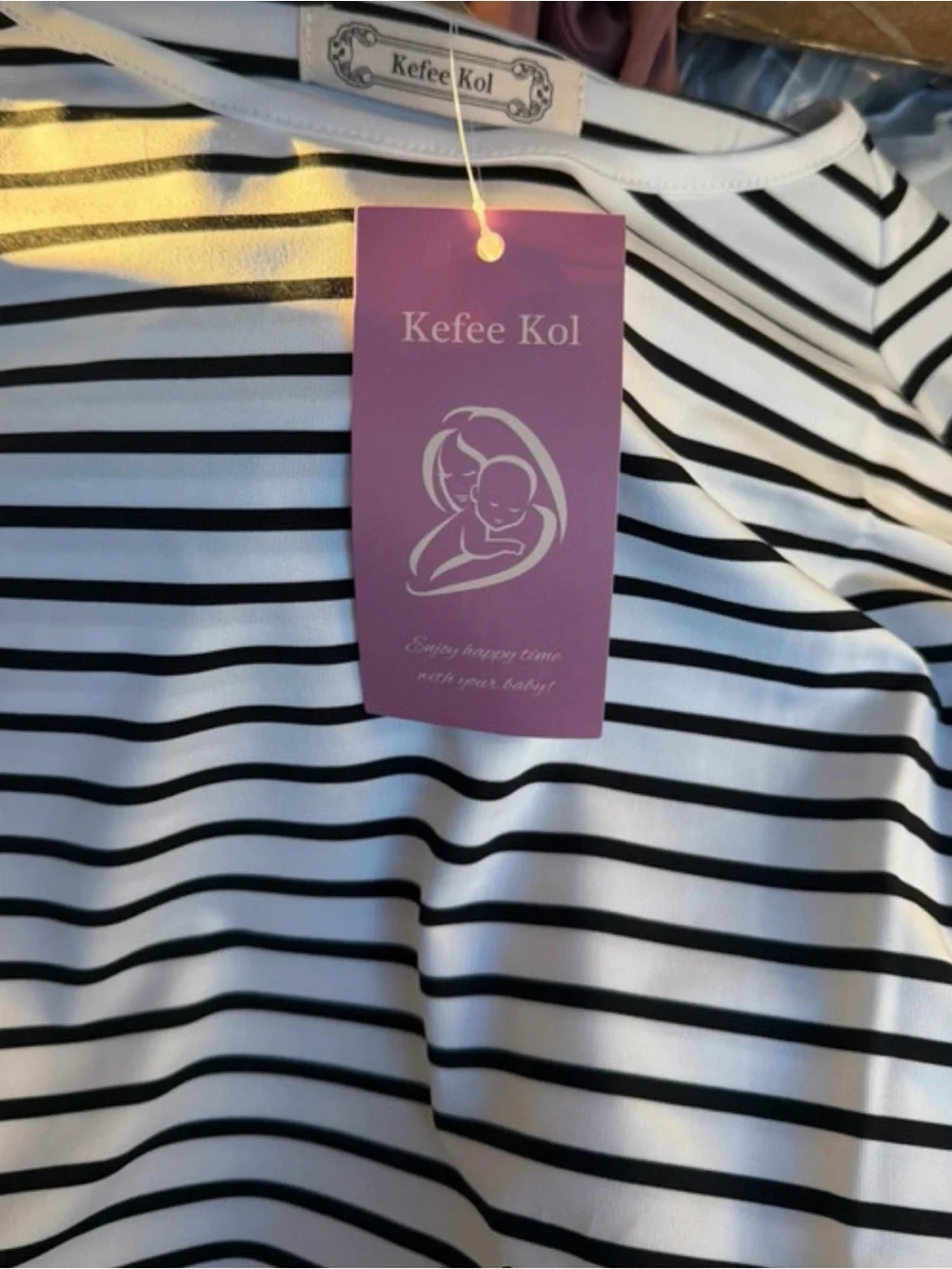 Striped Black & White Nursing/Bib Cover - Kefee KoI
